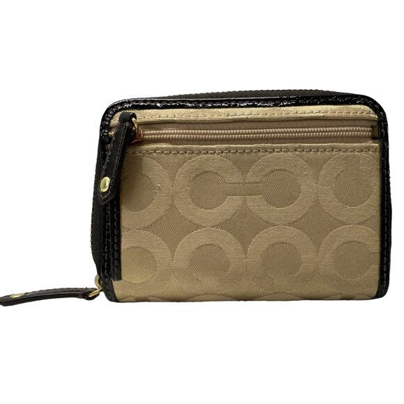 Coach Vintage Snap Horse Buggy Logo Small Card Wallet Monogram Lilac Leather - Picture 3 of 6